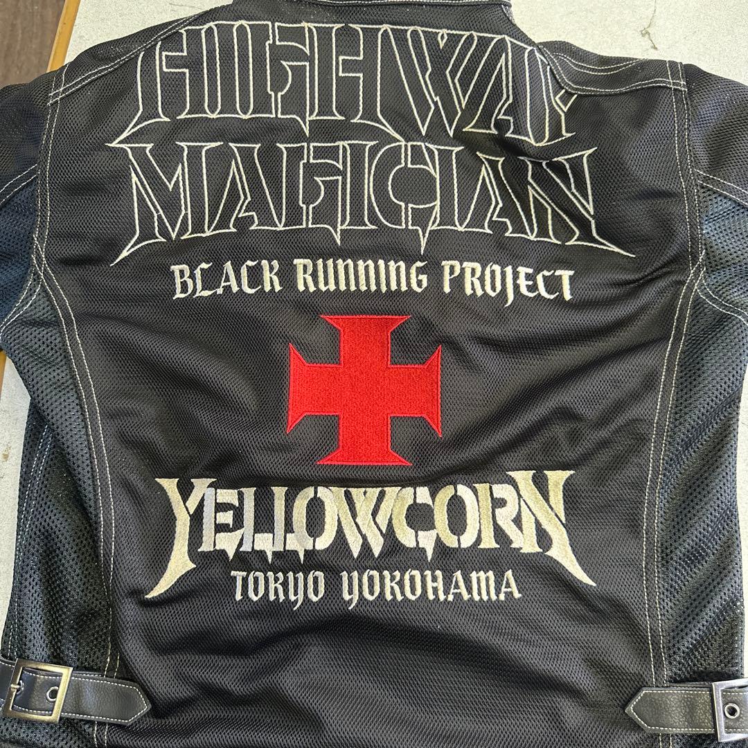 【良品】イエローコーン　YeLLOW CORN　メッシュジャケット LL 黒刺繍