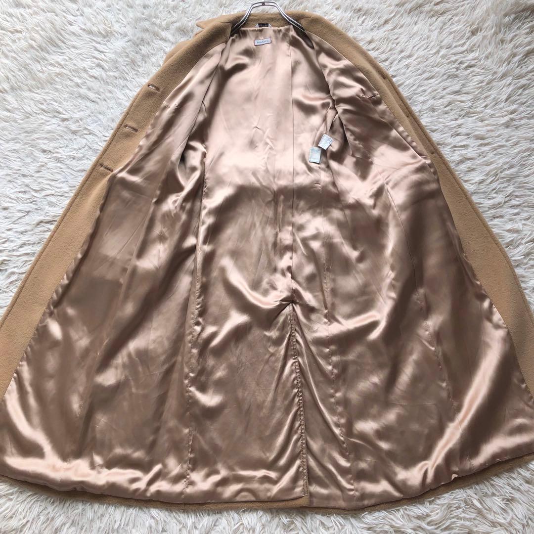 【美品 カシミヤ混 XL】マックスマーラ　ロングコート　キャメル　イタリア製