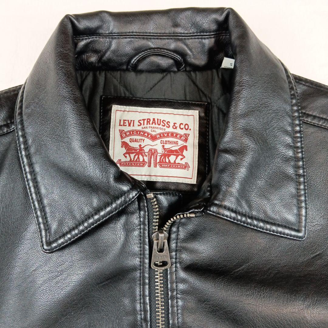 リーバイス レザージャケット A-2 フライトジャケット フェイクレザー 黒 S
