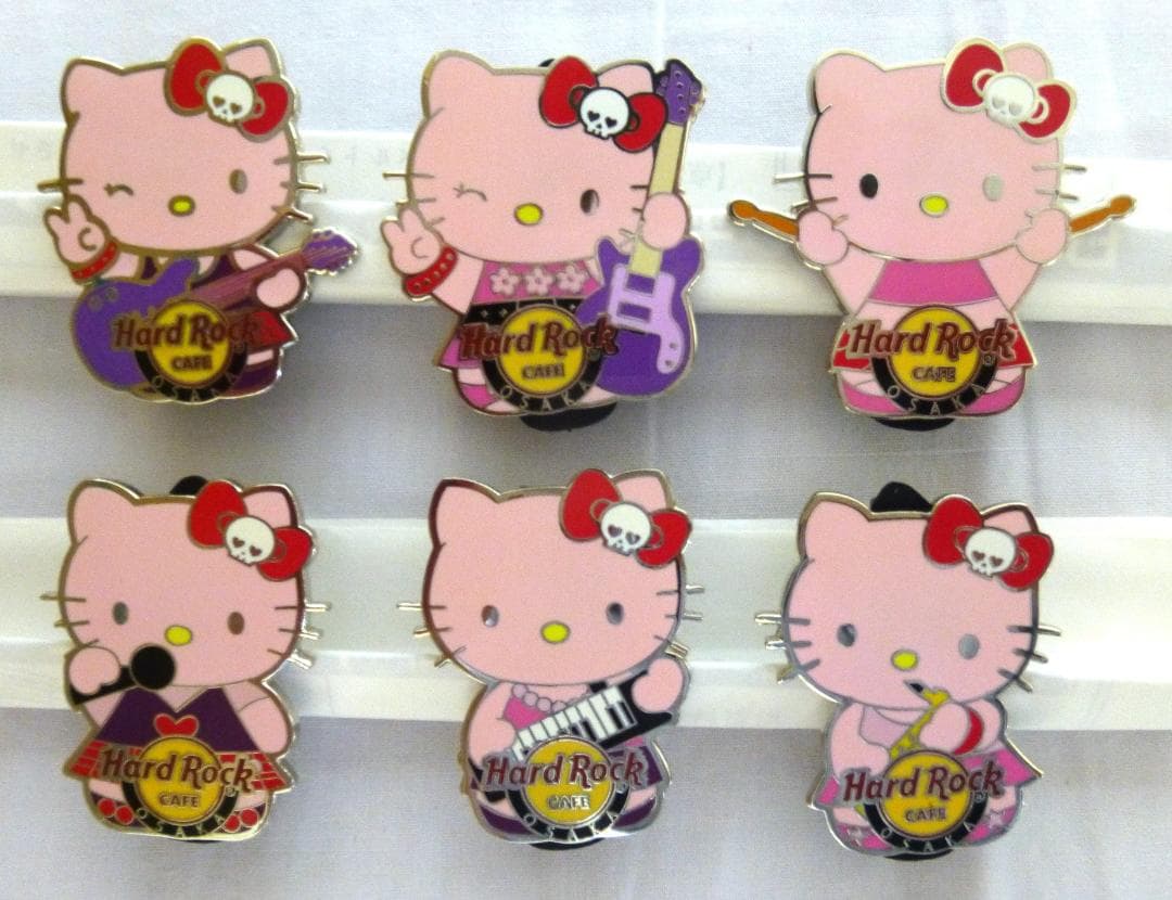 ハードロックカフェ キティ バンドピン 6個セット KITTY BAND PIN