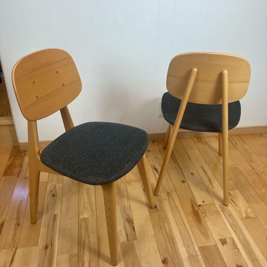 美品　QUON/クオン　プラム　ダイニングチェア2脚　椅子