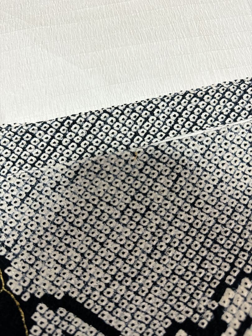 阪急百貨店　振袖　総絞り　薔薇　黒　フルセット　正絹