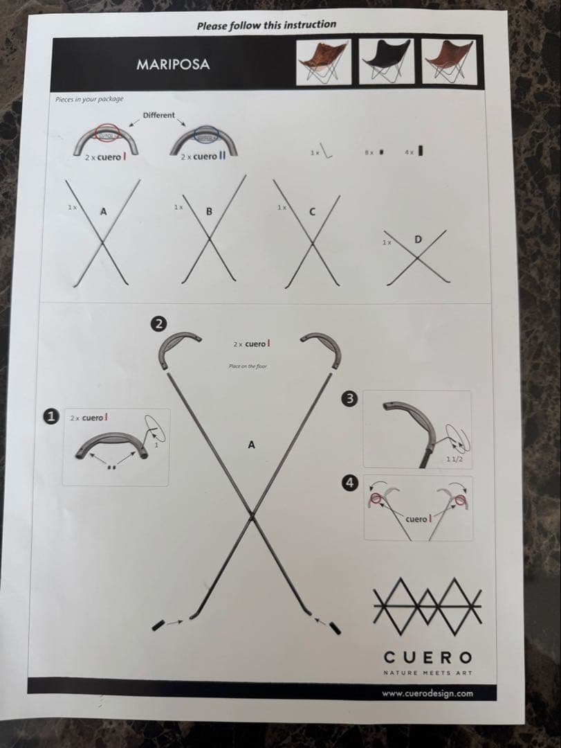 クエロ Cueroバタフライチェア