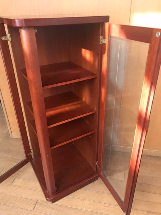 ヴィンテージ　飾り棚　2面ガラス扉