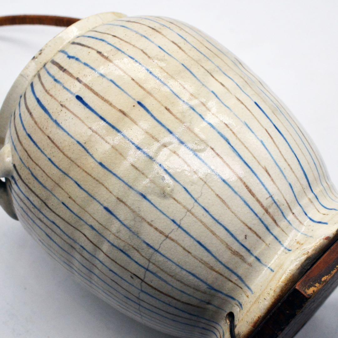 江戸時代中期〜後期　火消壺　瀬戸麦藁手火消壺　繕いの美　レトロ