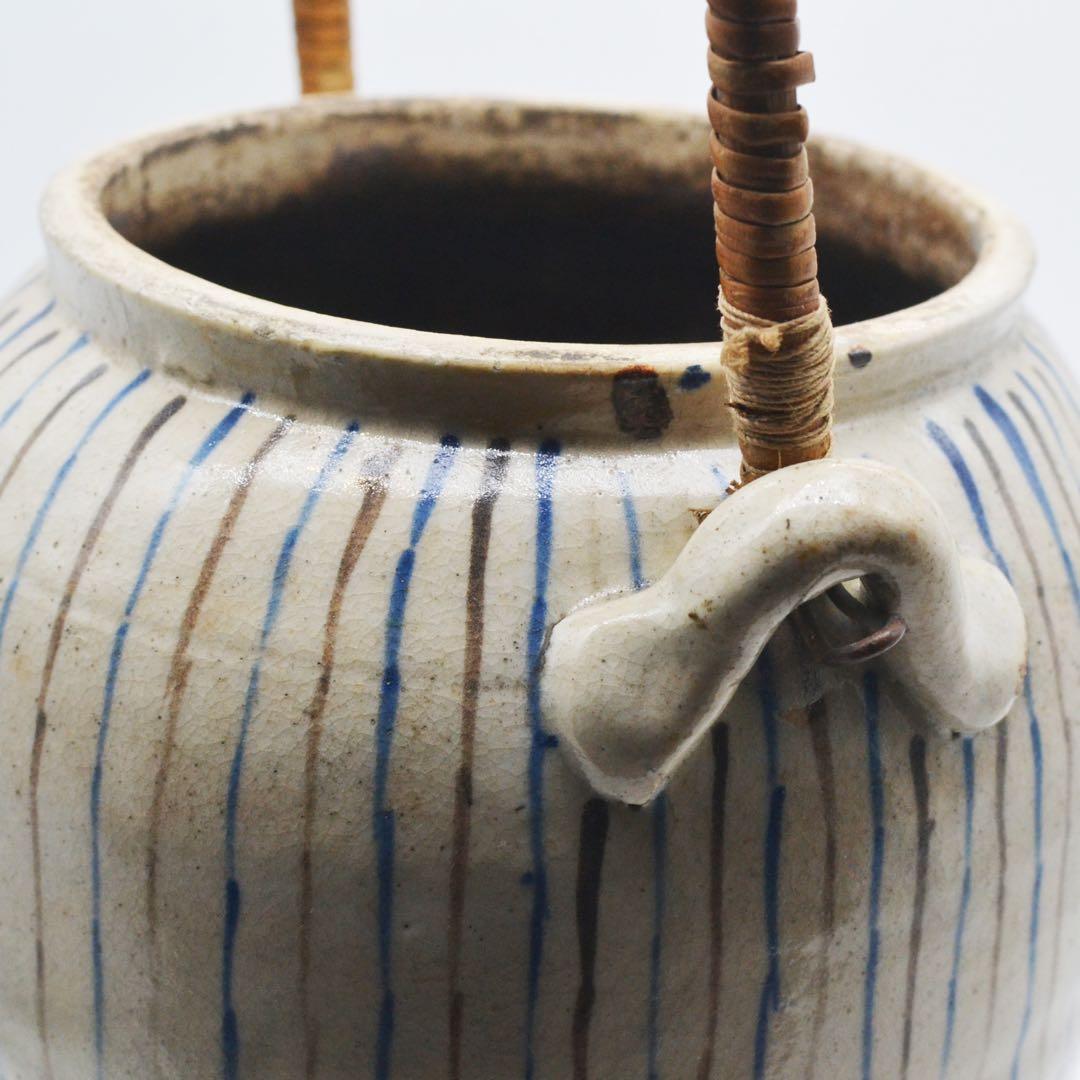 江戸時代中期〜後期　火消壺　瀬戸麦藁手火消壺　繕いの美　レトロ