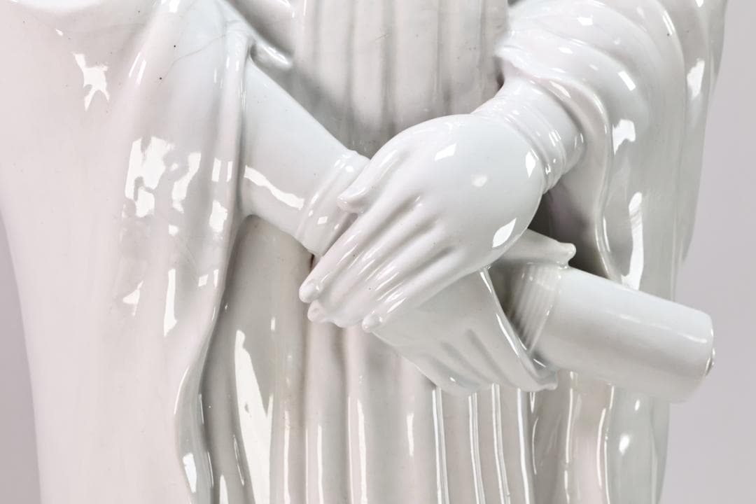 仏教美術　九谷焼　峰光作　特大　聖観音菩薩立像　願掛け　高さ94㎝　BK120