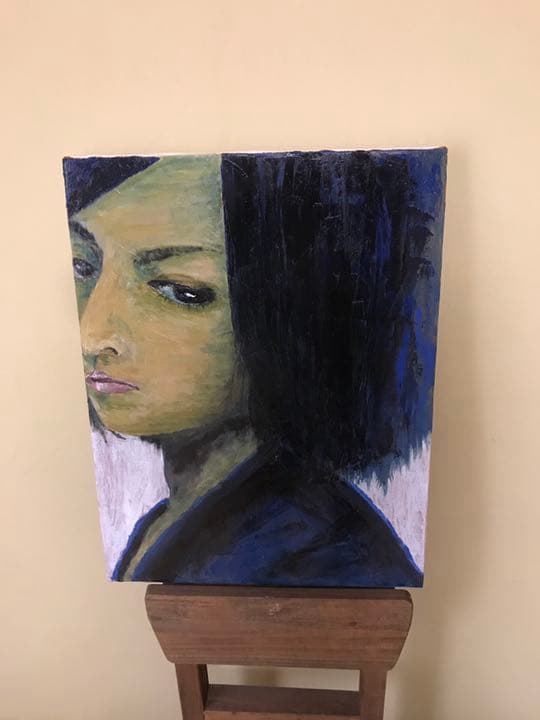 油彩画 「眼差し2」