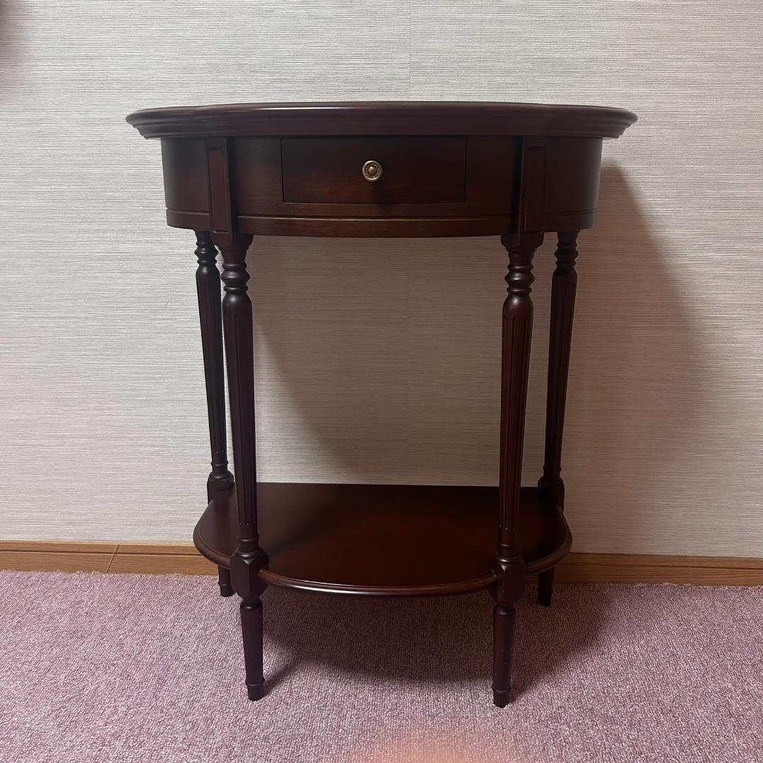 LA CASE　ラカーサ　木製　オーバル型　コンソールテーブル　引き出し付き