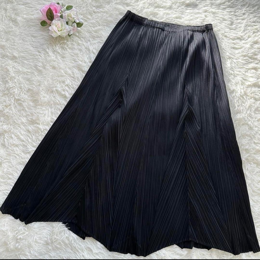 大きいサイズ✨プリーツプリーズ 変形フレアスカート