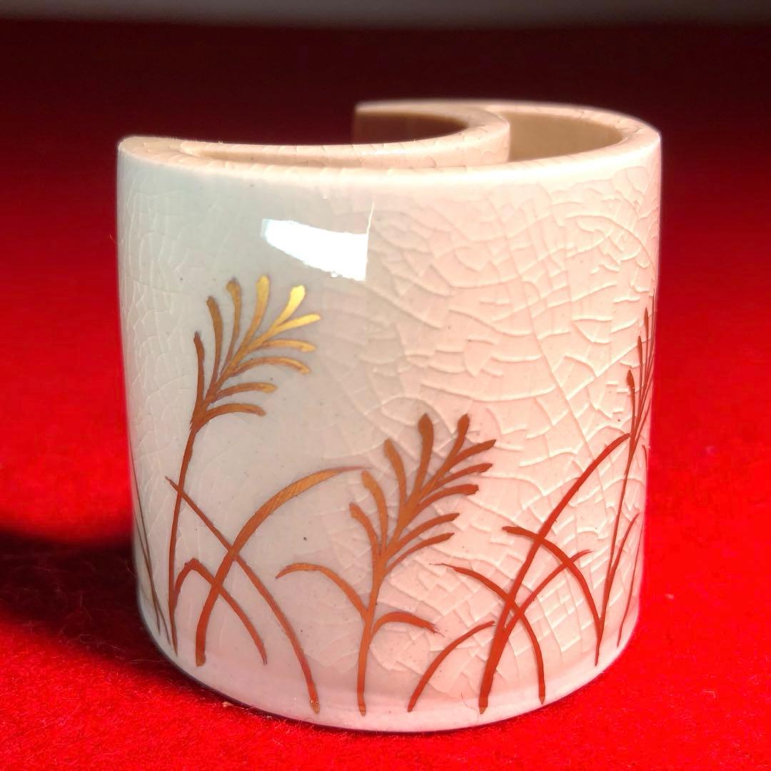 【茶道具】橋本陶正山作　薩摩むさし野蓋置