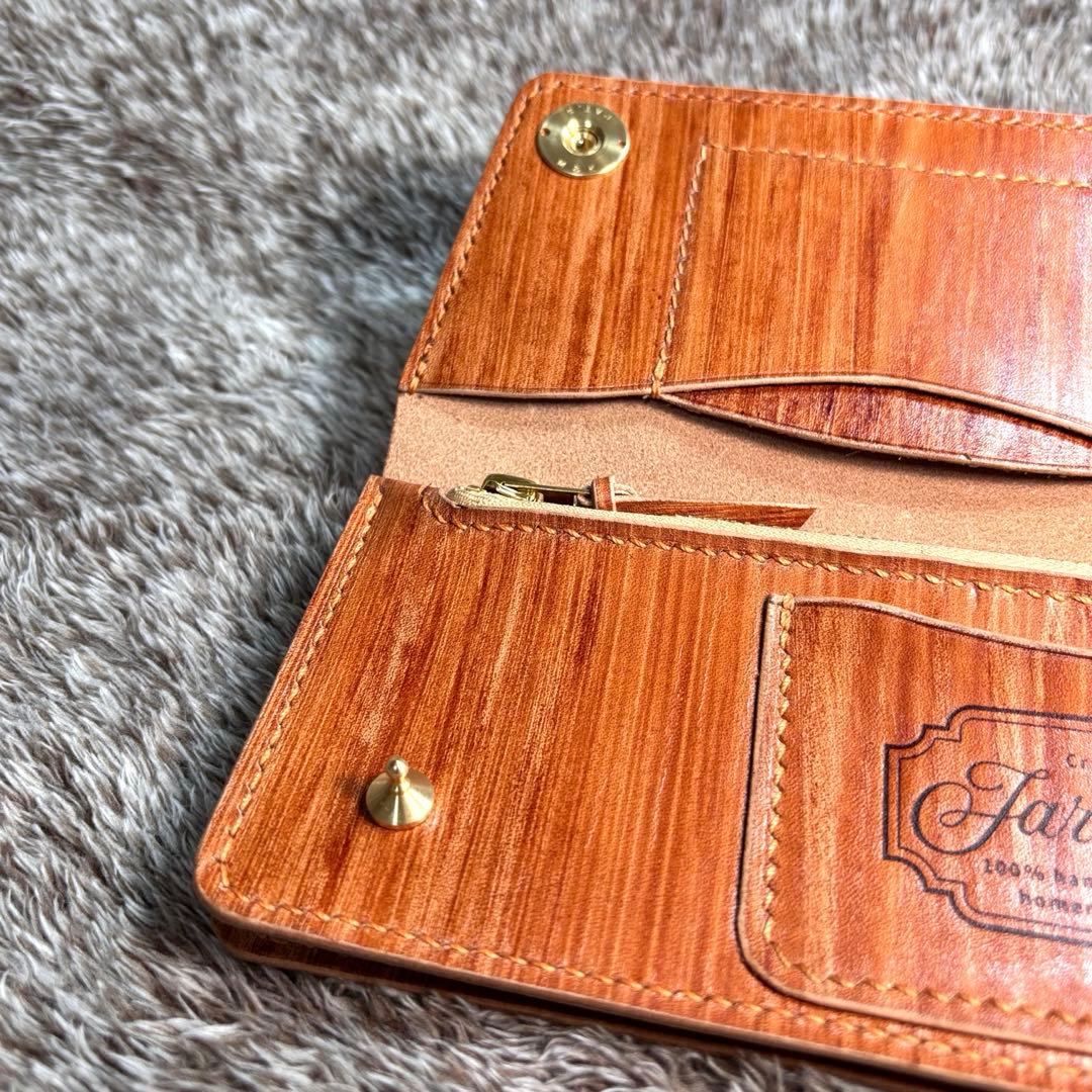 ◎個性重視.スナップロック.柿渋トラッカーウォレット.ロング2層◎