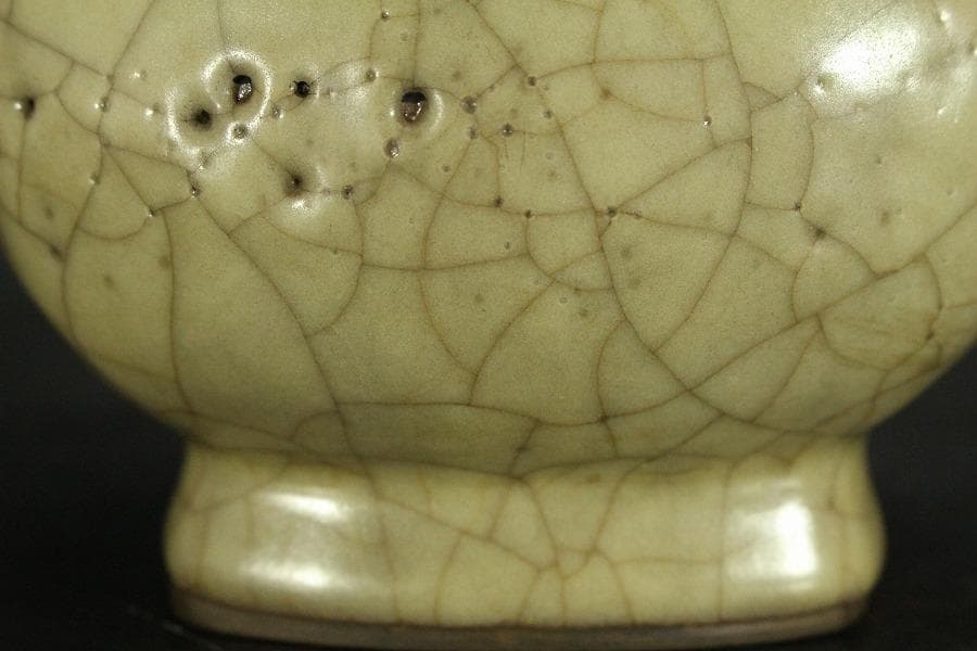 中国美術 哥釉 管耳 瓶 高23.5cm(HA393)