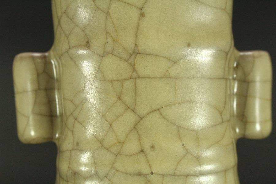 中国美術 哥釉 管耳 瓶 高23.5cm(HA393)