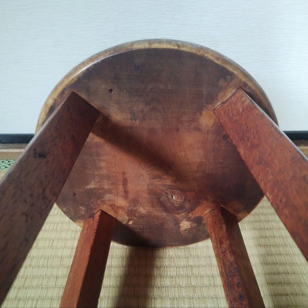 レトロ家具　丸椅子　木製スツール　古道具　古家具　昭和レトロ