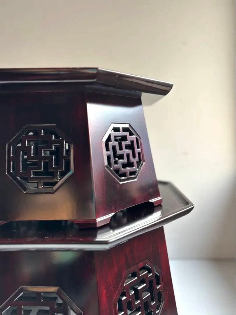 760 李朝家具 八角膳 小盤① 杏子通板 ソバン ヴィンテージ 美品 韓国