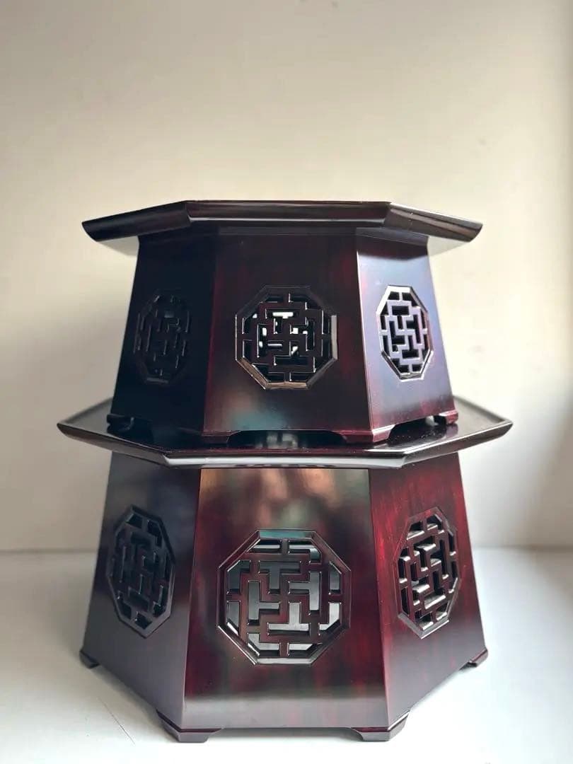 760 李朝家具 八角膳 小盤① 杏子通板 ソバン ヴィンテージ 美品 韓国