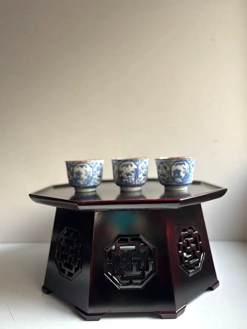 760 李朝家具 八角膳 小盤① 杏子通板 ソバン ヴィンテージ 美品 韓国