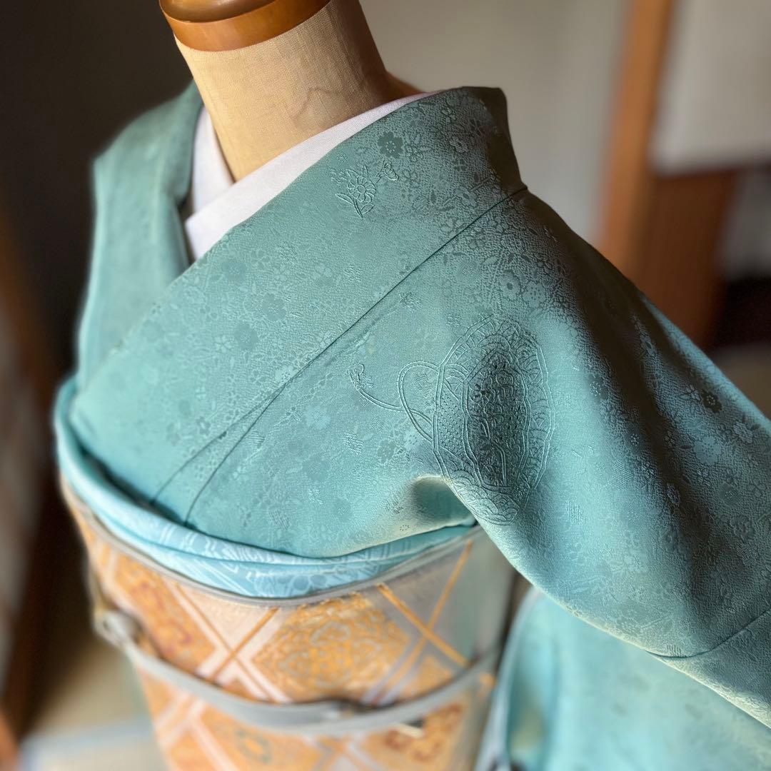 正絹汕頭刺繍訪問着4点フルセット◎全品未使用！コーディネート品格シリーズa15