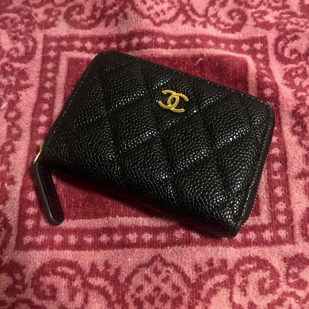 【美品】CHANEL ブラック キャビアスキン ケース