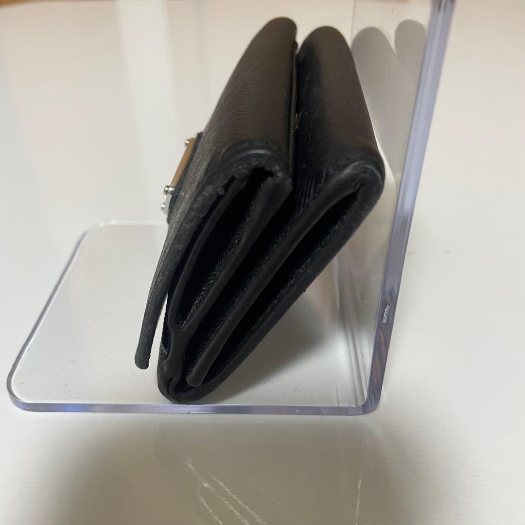 こむぎPRADA サフィアーノ 三つ折り財布 ブラック 正規品