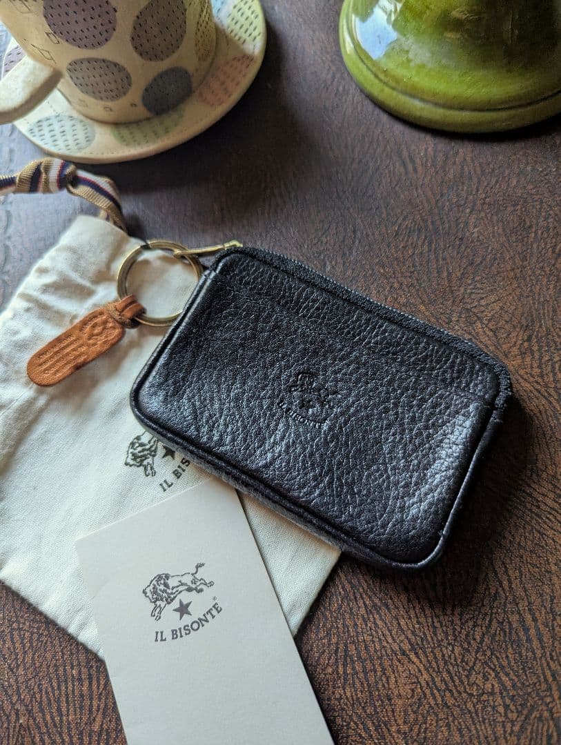 イルビゾンテ IL BISONTE ケース キーリング ブラック 男女兼用