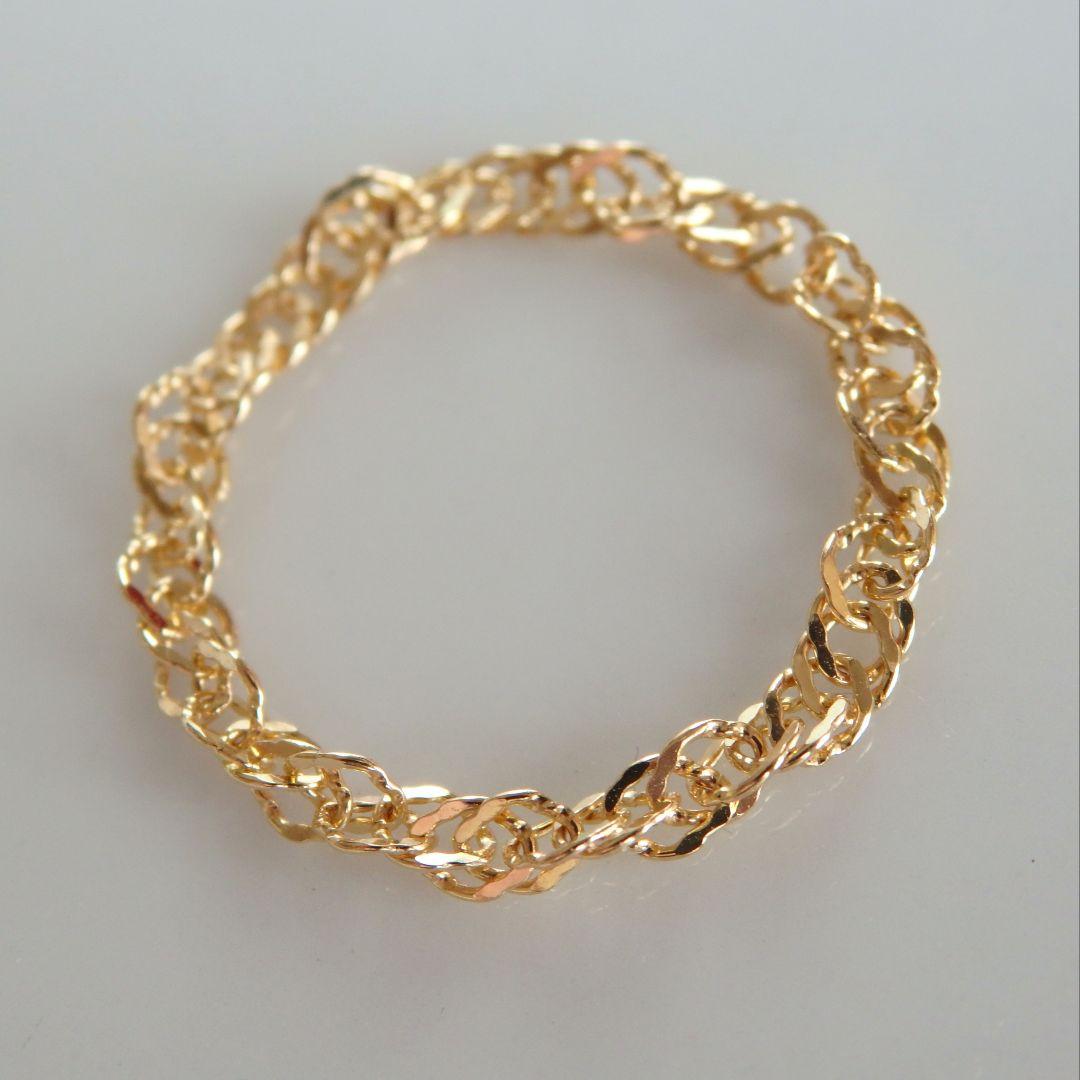 めだまん　k18リング　チェーンリング　スクリューチェーン　2.4㎜幅