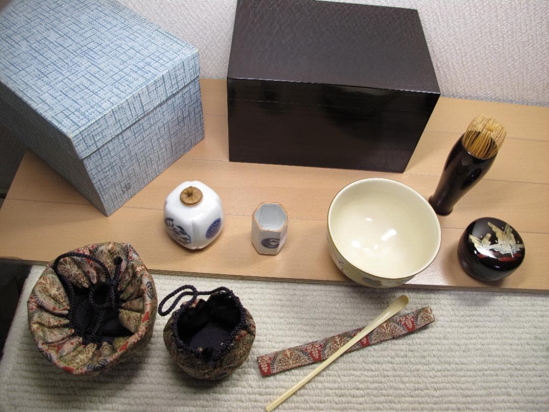 Imeiseさま専用　溜内黒塗　茶箱セット　茶道具