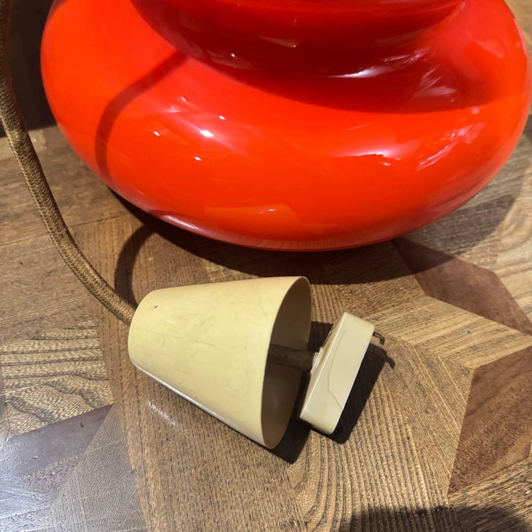 昭和レトロ　ガラス製　ペンダントランプ　天井照明　レトロポップ　　吊り下げ