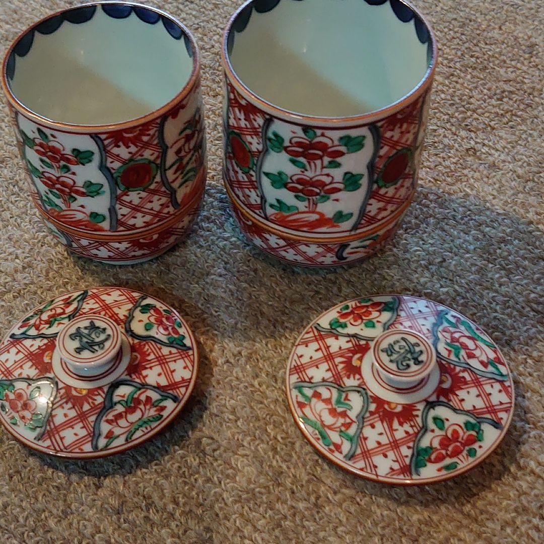 古伊万里大明成化年製　夫婦湯呑　80