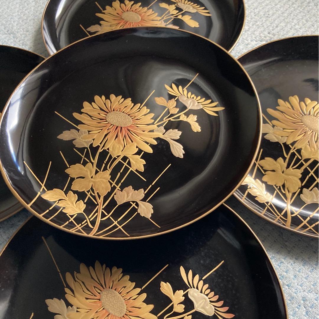 皿 塗り 木製 骨董品