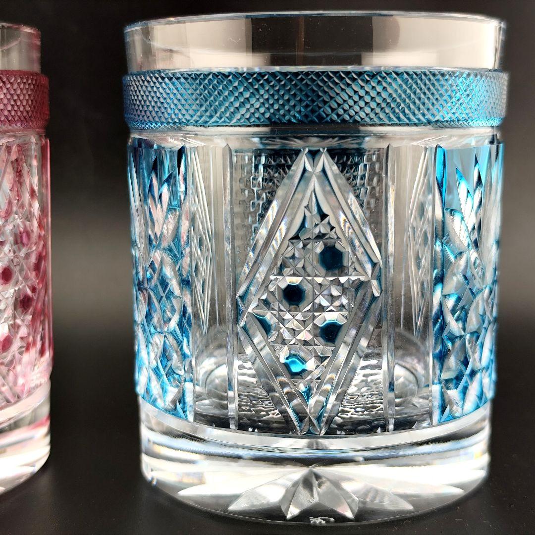 超希少品☆阪本光男 サイン有 薩摩切子 ロックグラス（切子 江戸切子 薩摩切子）