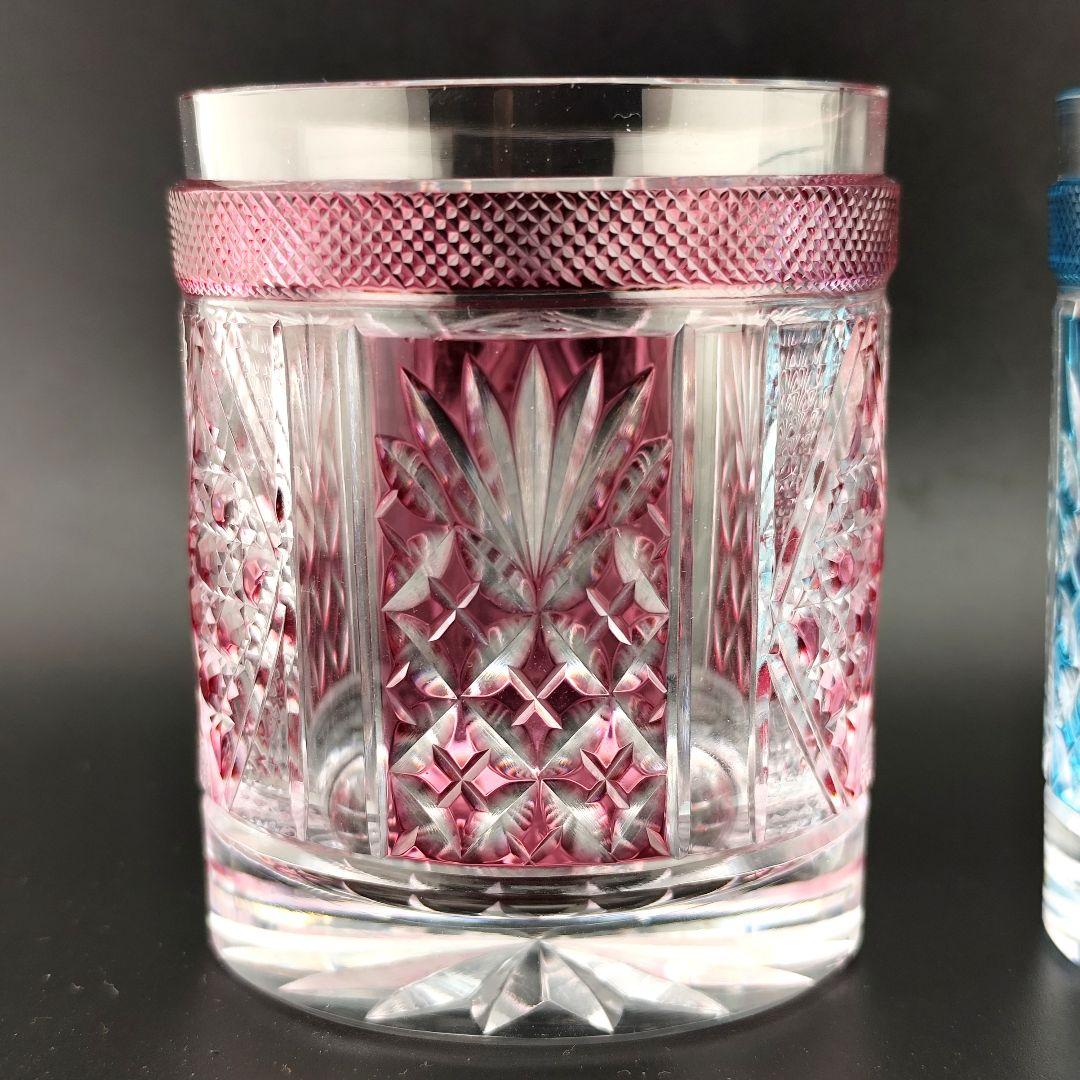 超希少品☆阪本光男 サイン有 薩摩切子 ロックグラス（切子 江戸切子 薩摩切子）