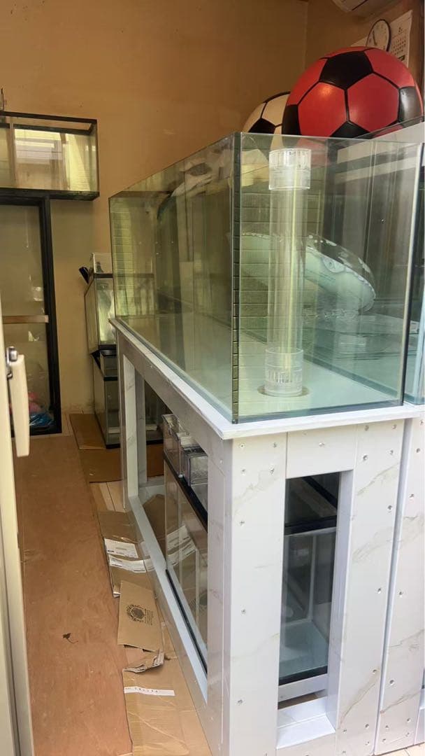 値下げしました‼️⇒ 120-30-40 オーバーフローガラス水槽 と台のセット