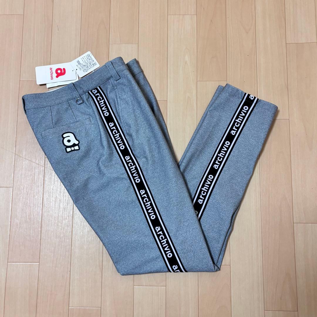 【新品】アルチビオ ストレッチパンツ サイドロゴ　グレー Mサイズ
