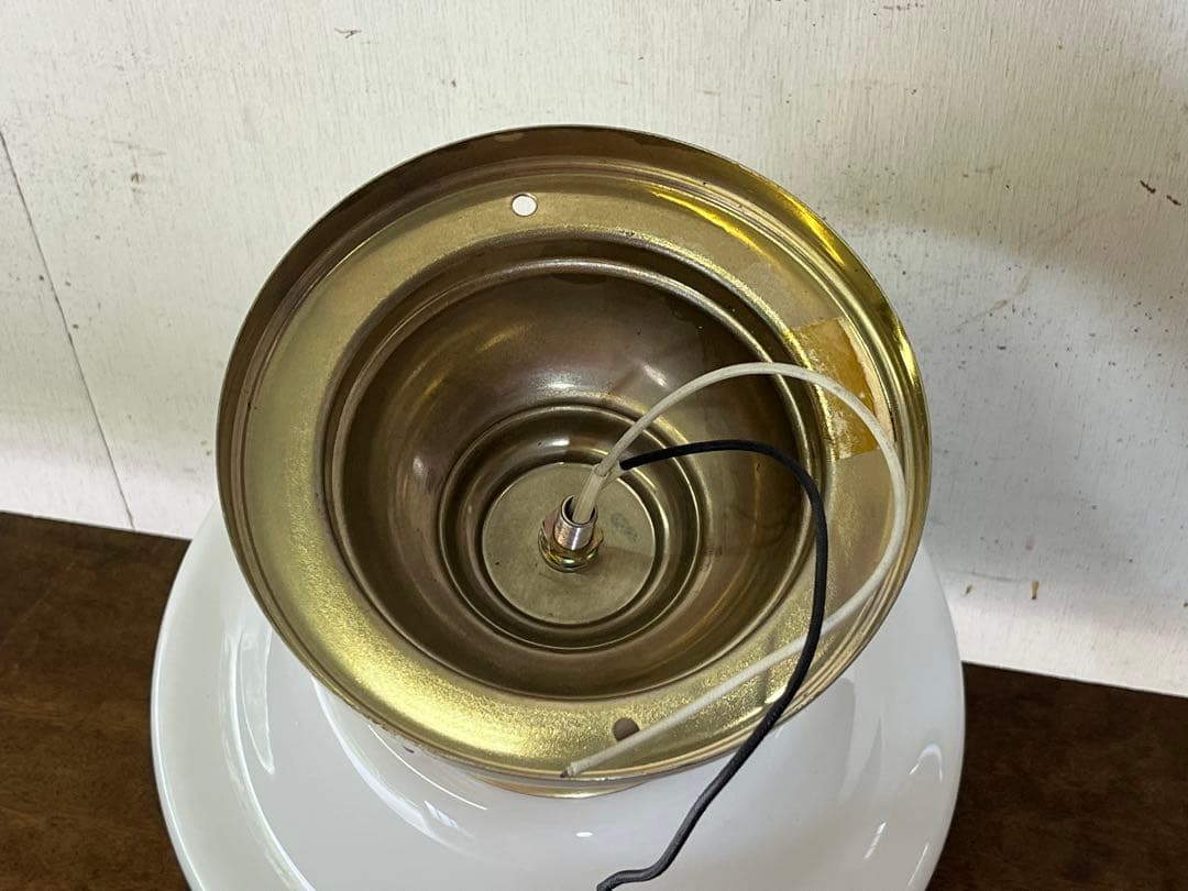 次*丸様 「デッドストック」ガラスシェードの照明器具 レトロ天井照明 ペンダント