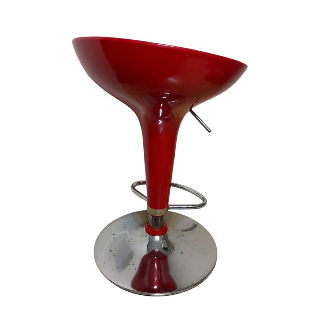バーチェア　バースツール　カウンターチェア　レッド　レトロ　アンティーク