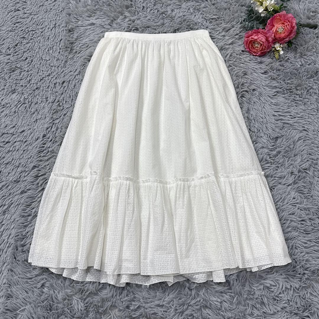 極美品✨10万 フォクシー カランコエ レース ティアードフレアスカート 40