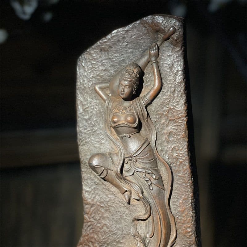 石 製 浮彫琵琶 装飾 装飾品 工芸品 美術品 置物