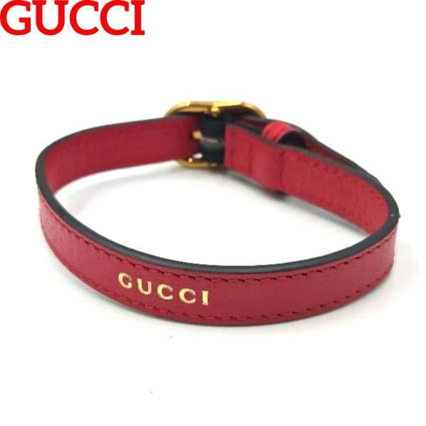 GUCCI ハンドルベルト ペット 小型犬 首輪 ブレスレット 長さ調整 レザー