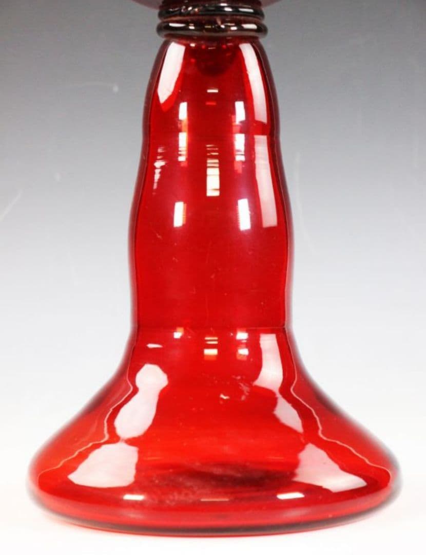 旧家収蔵 大正期 赤フリル ランプ 特殊バーナー構造