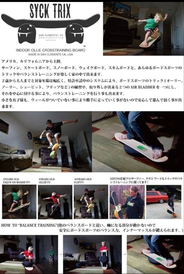 SYCK TRIX 室内トレーニング器具 / バランスボードskateboard