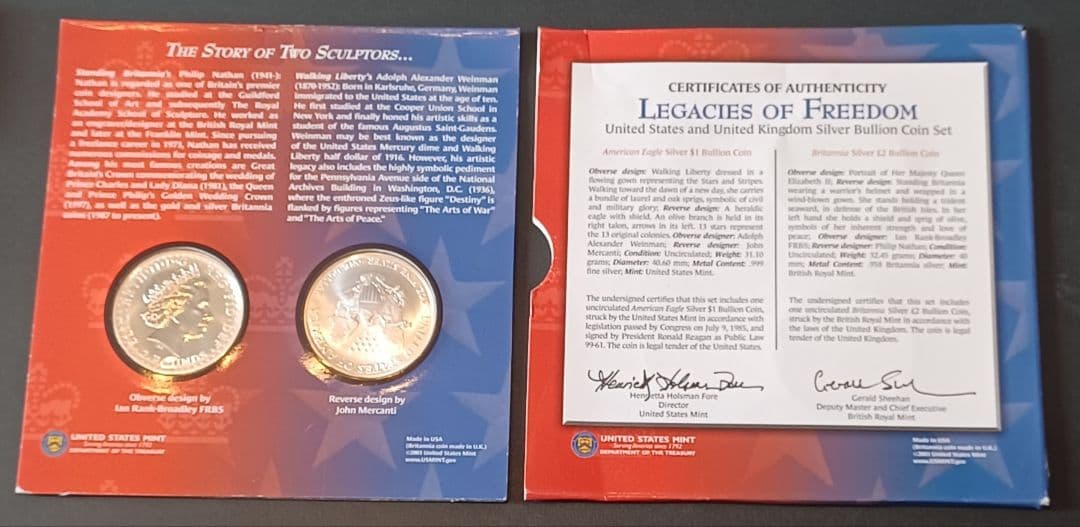 Legacies Of Freedom イーグル銀貨とブリタニア銀貨