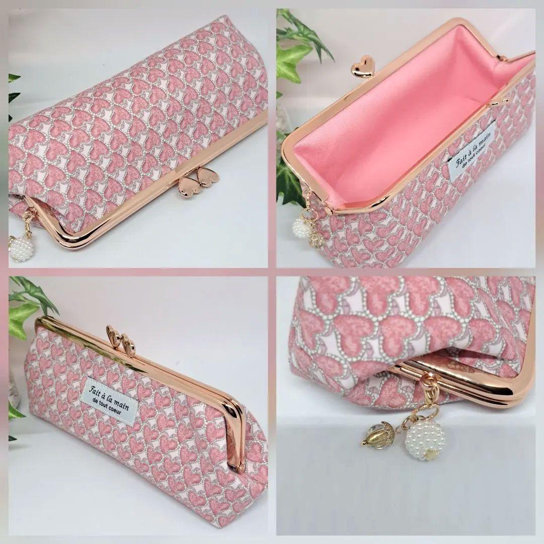 ペン&メガネケースとミニがま口、親子がま口長財布2点☆リバティ☆ハートキャノピー