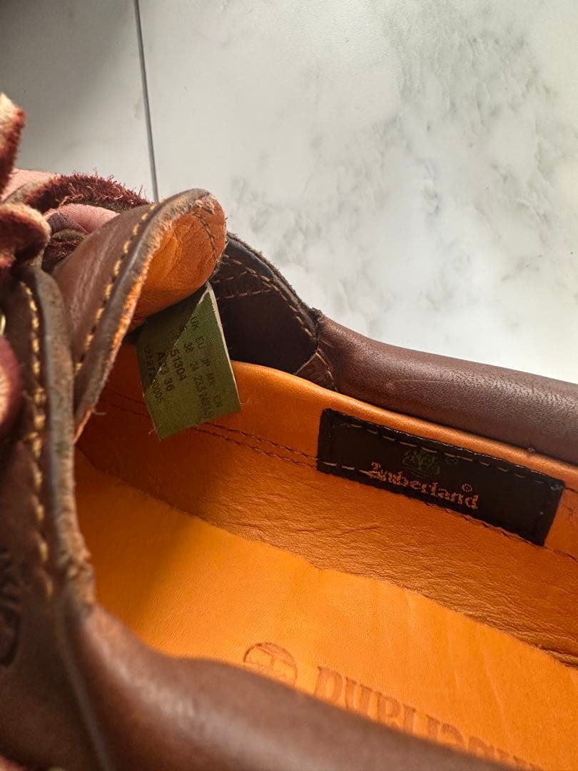 Timberland ブラウン レザーデッキシューズ