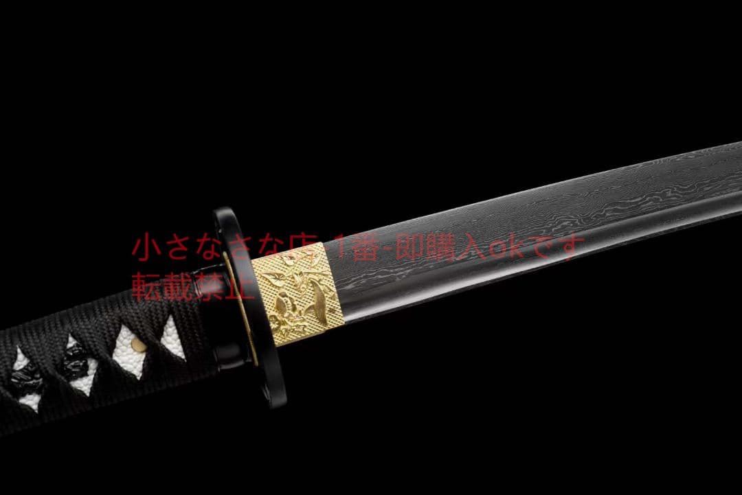 20寸髪黒模様鋼武士刀【梅】 武具　刀装具　日本刀　模造刀 居合刀 肋差