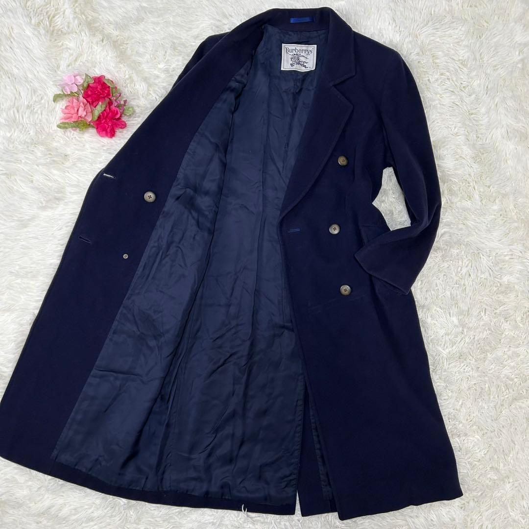 【極美品/L】バーバリー チェスターコート アウター カシミヤ20% Aライン