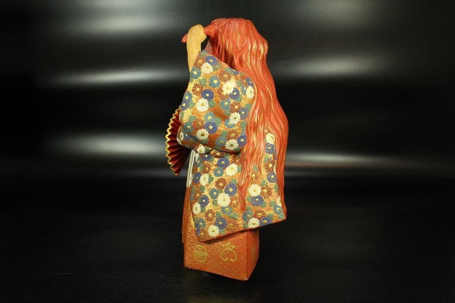 名工 初代 久世久宝作 猩々 置物 共箱 金銘(K-A224)