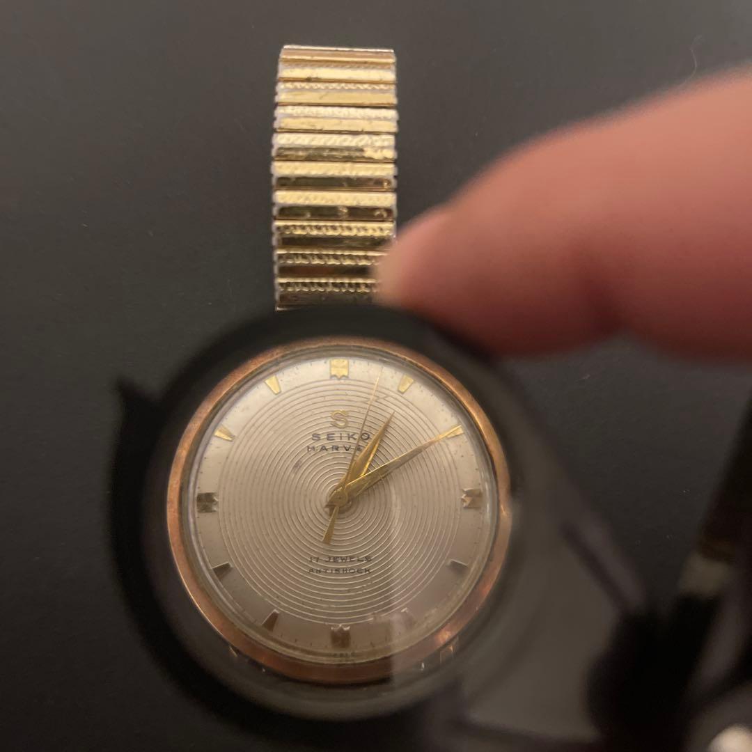 ま*す様 SEIKO 手巻き時計 シルバー