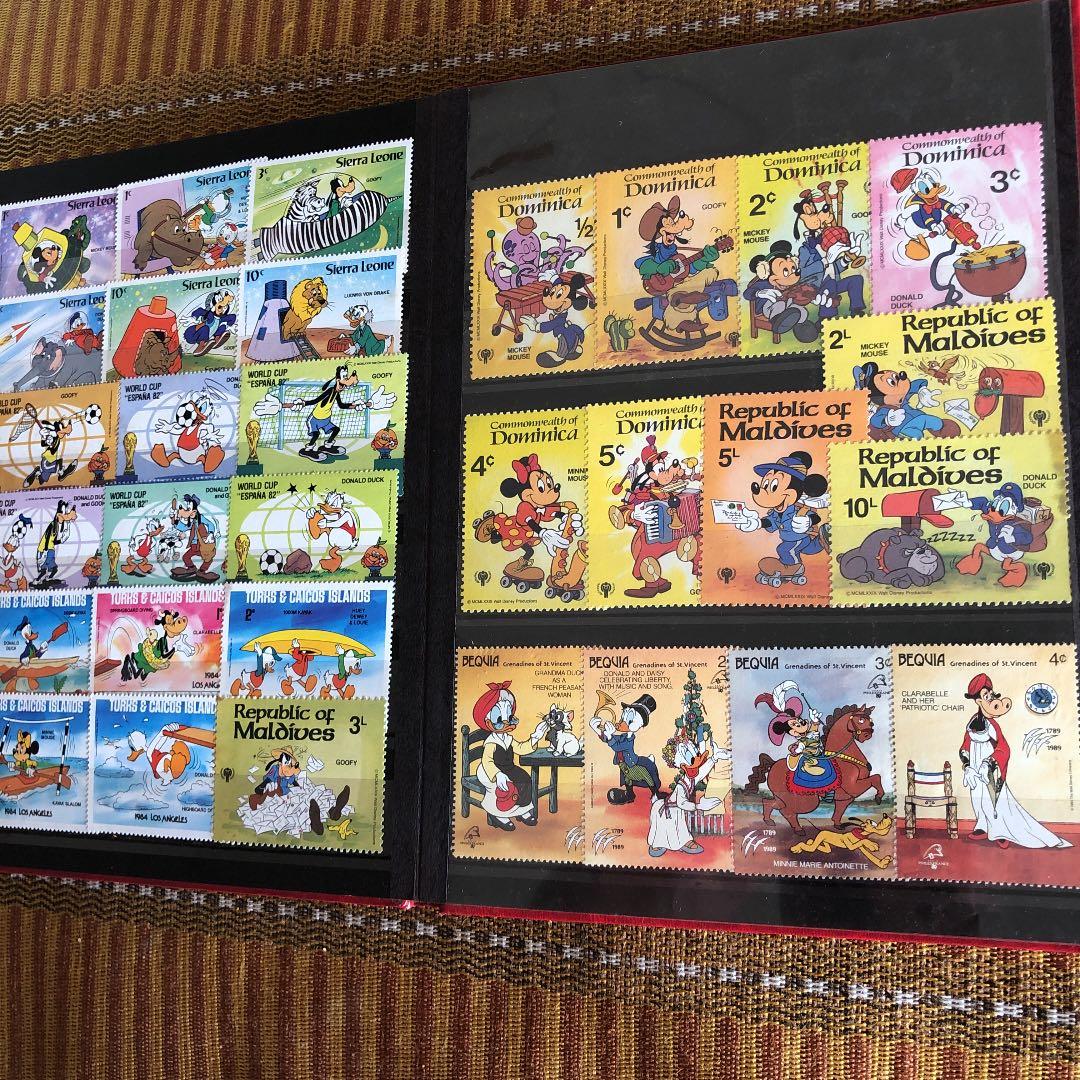 大コレクション！ディズニー切手183種！様々な物語シリーズ！ストックブックに